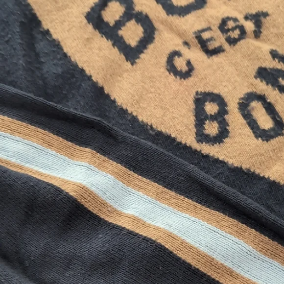 Anthropologie Navy and Brown Crewneck Sweater - Picture 3 of 6